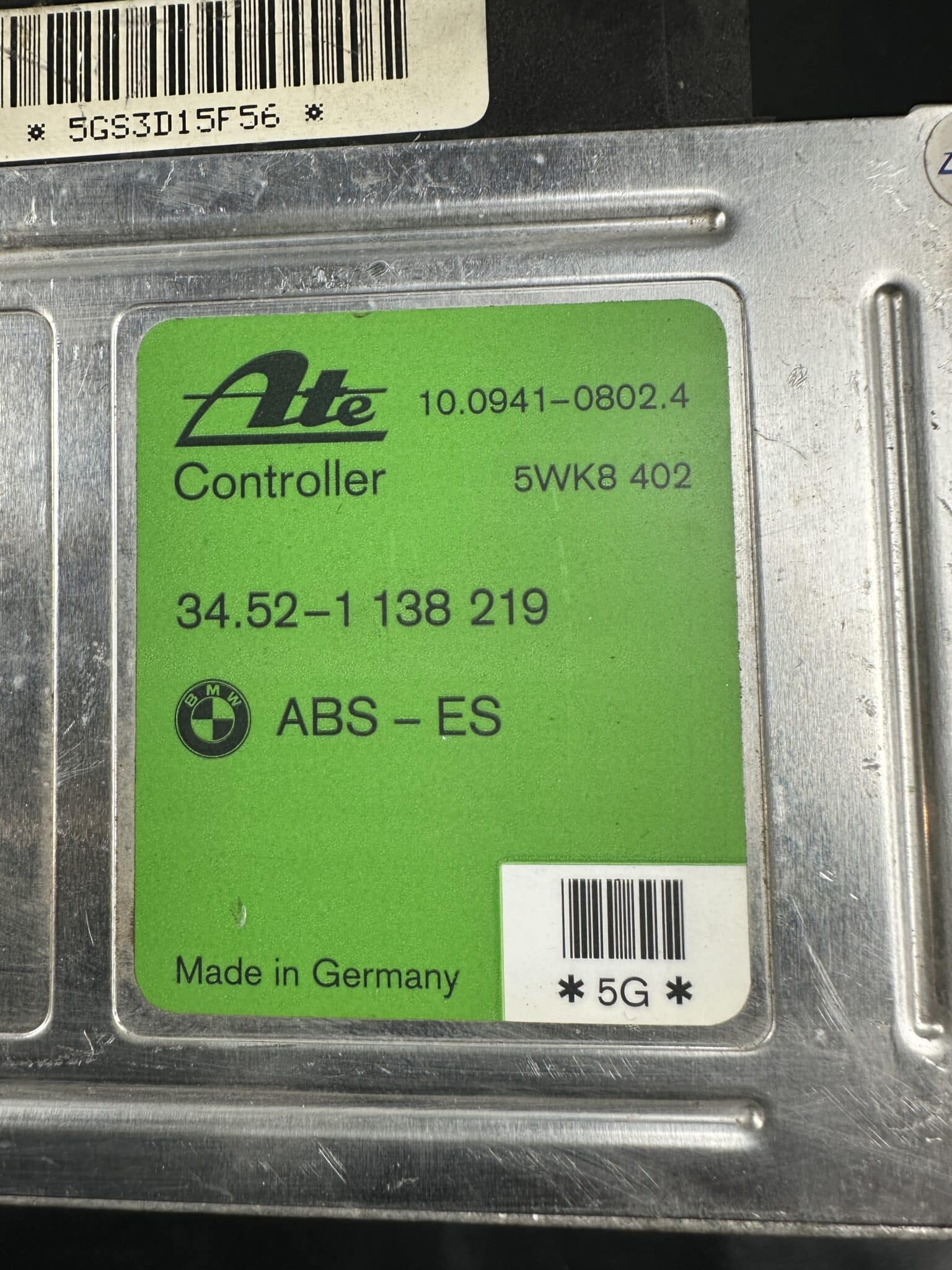 1138219 BMW E36 ABS ASC ECU Control Module 5WK8402