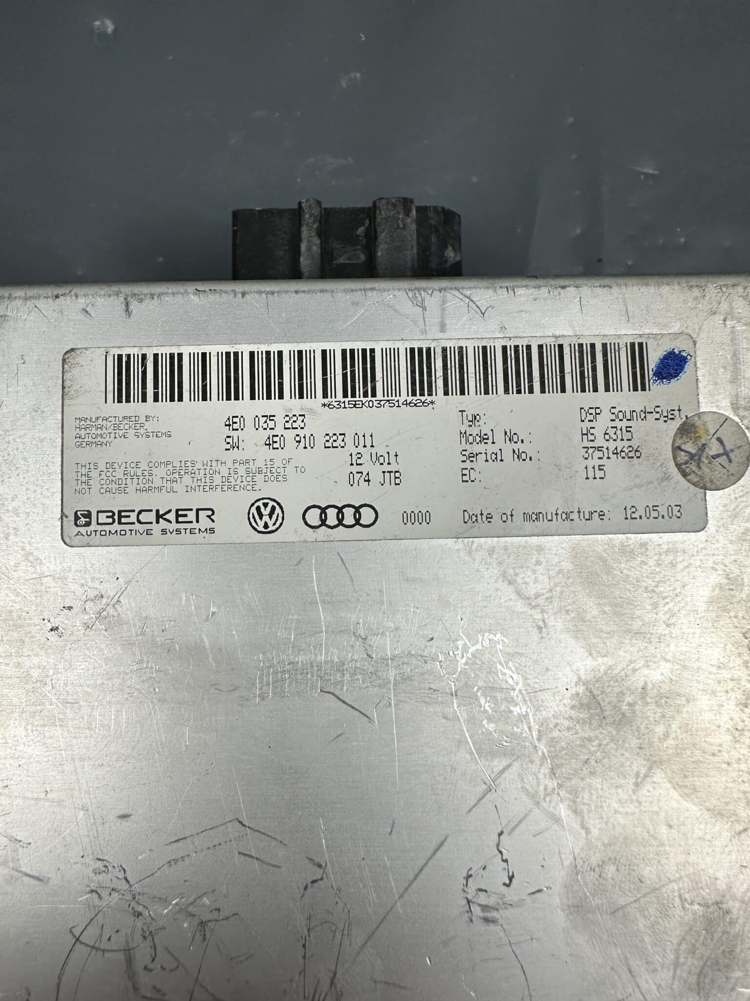 4E0035223 AUDI A8 D3 BECKER Sound Audio Amplifier