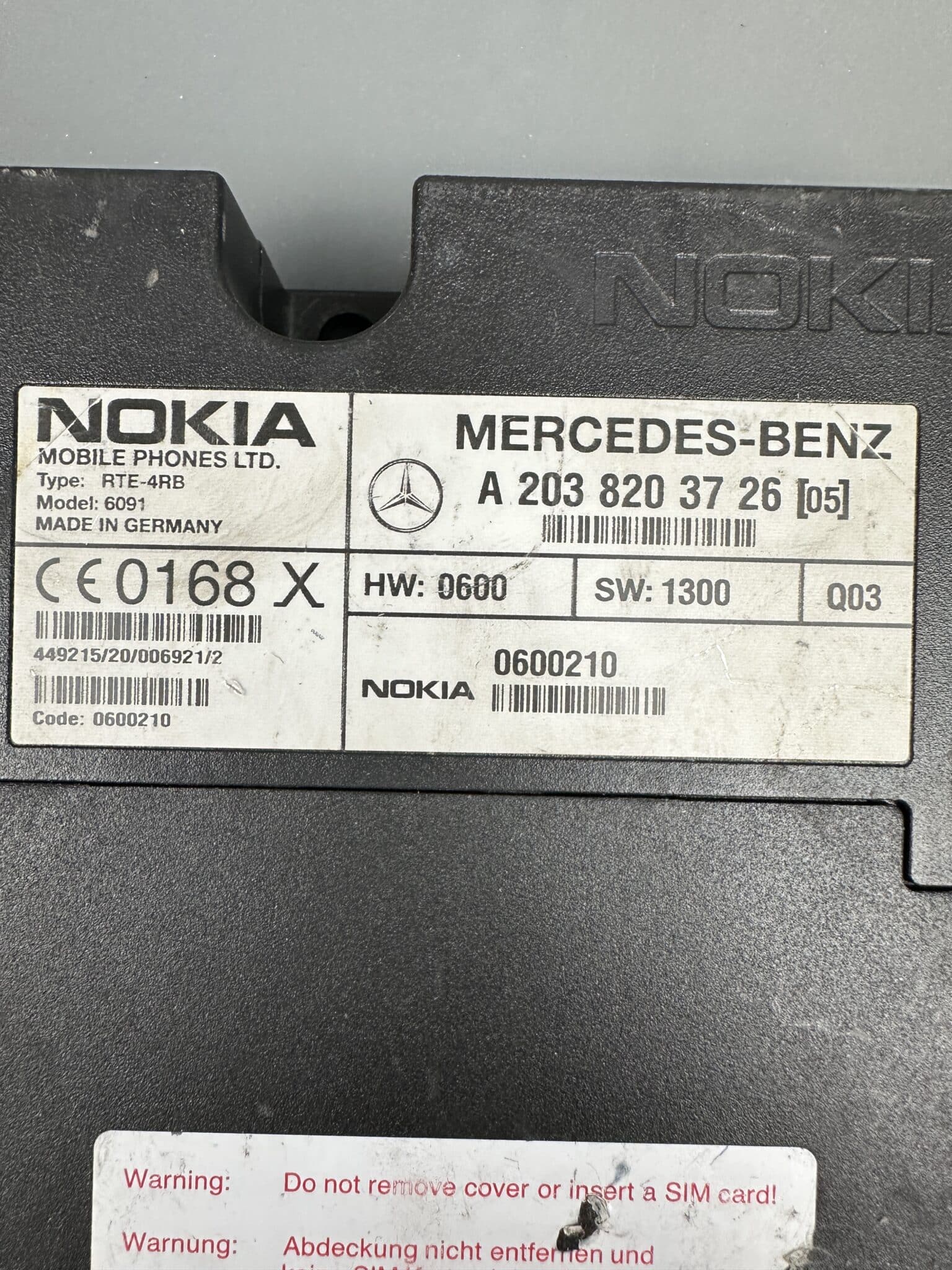 A2038203726 Mercedes-Benz W203 Phone Module