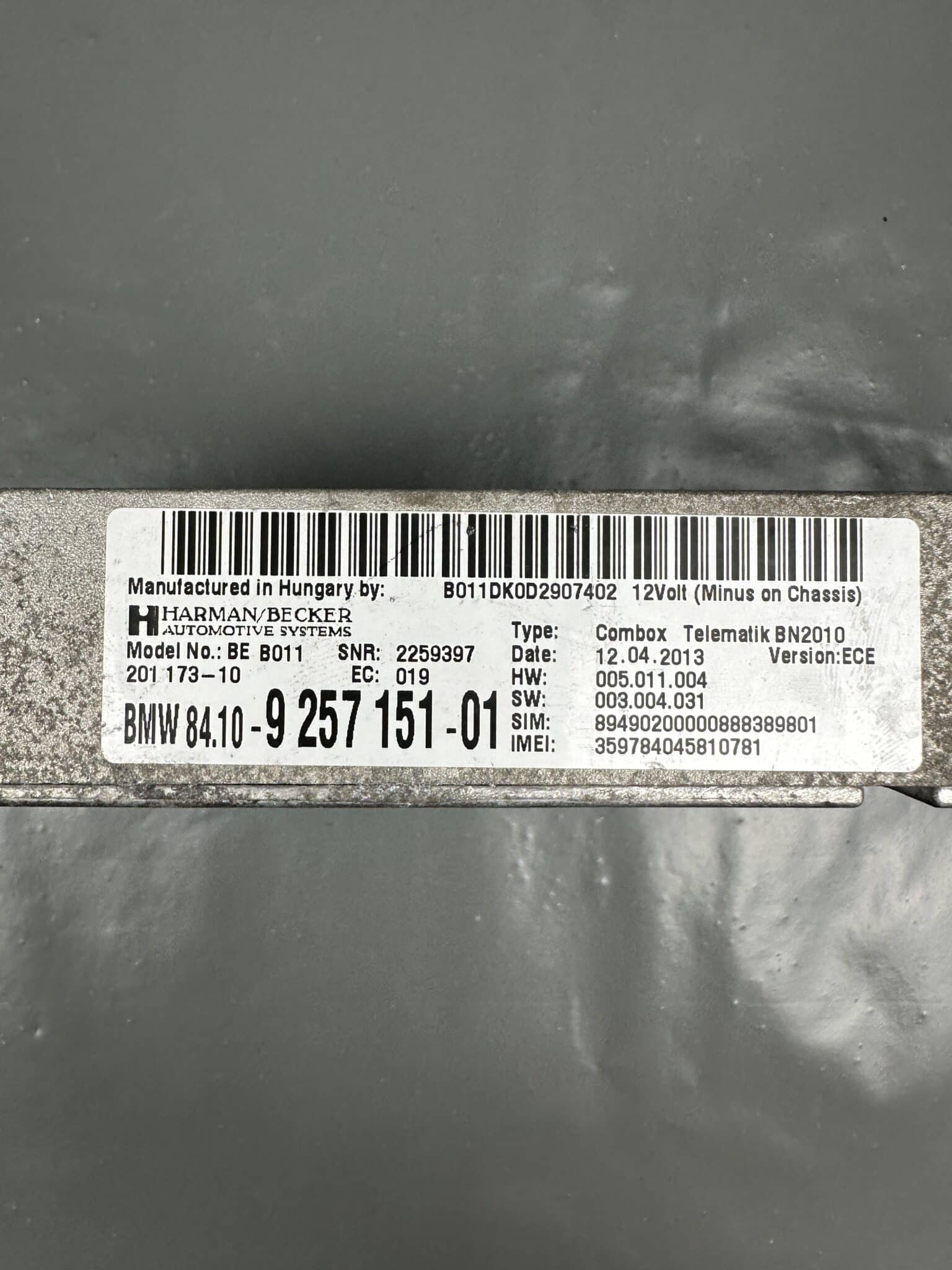 9257151-01 Telematic BMW F01 F10 Bluetooth Module