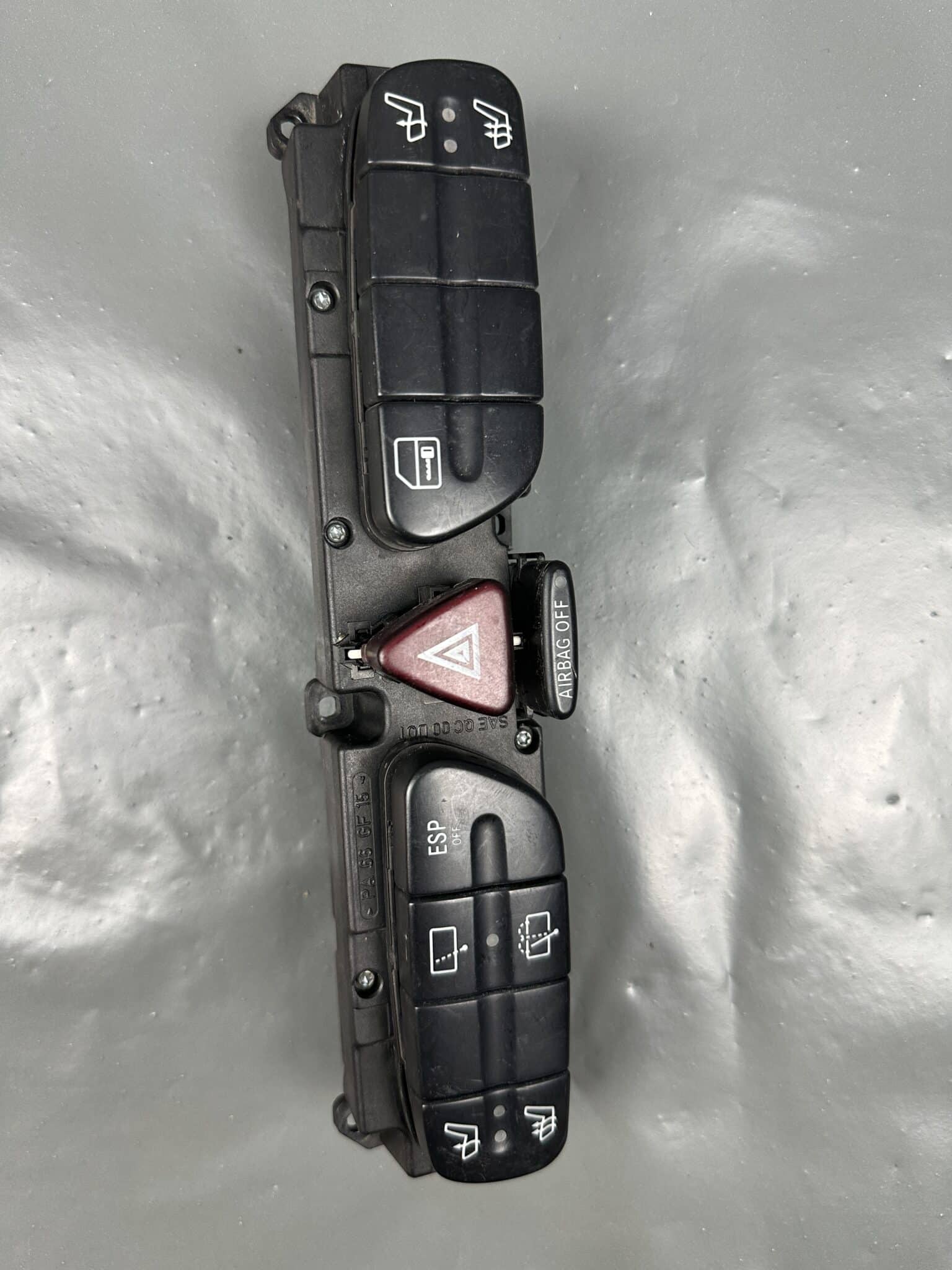 A2038218658 / 2038218658 Mercedes W203 C-Class Heated Seat ESP Hazard Central Switch Panel