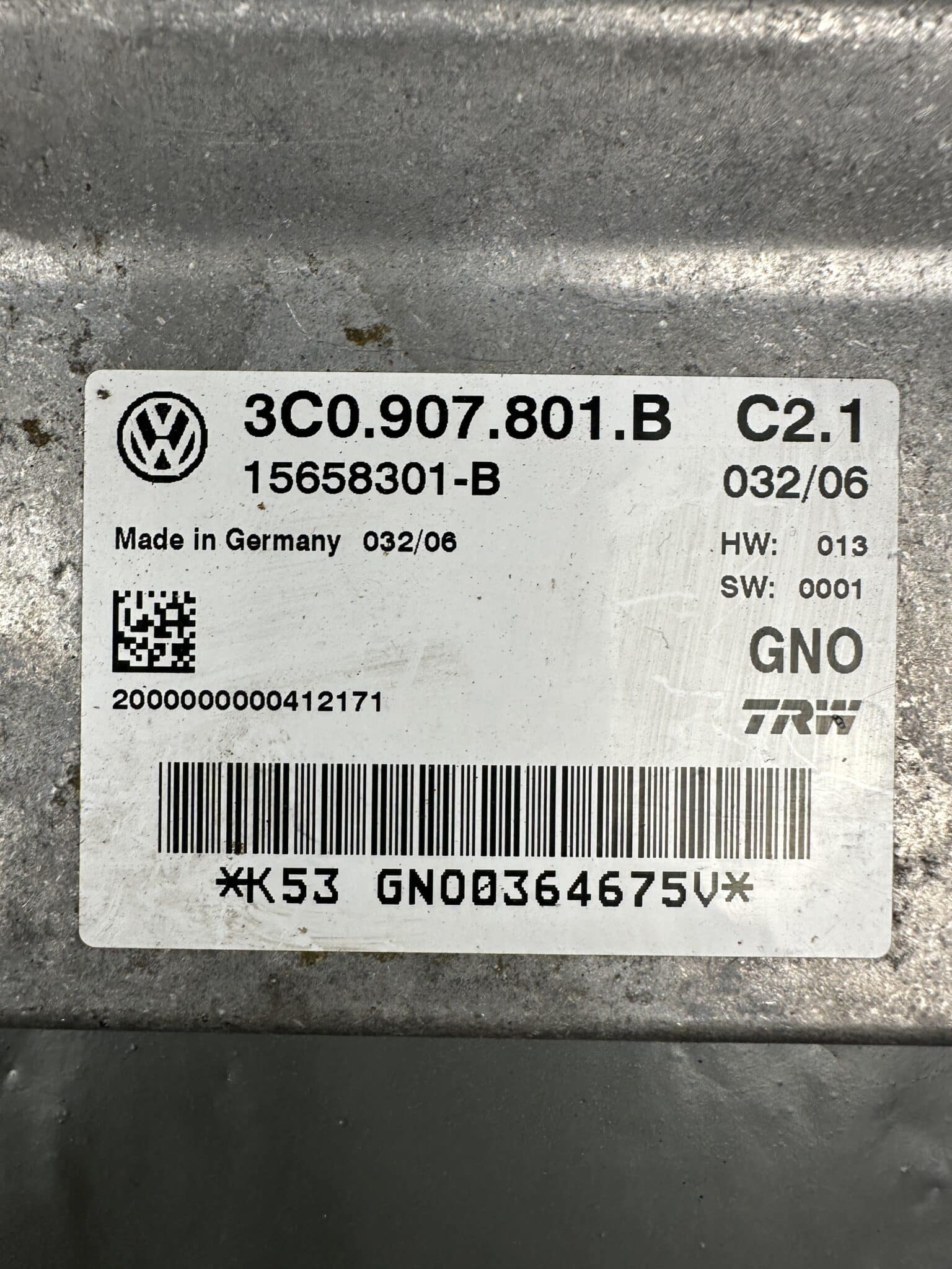 3C0907801B / 15658301B VW Passat B6 3C Modulo Freno di Parcheggio Elettronico EPB – Originale Usato e Testato