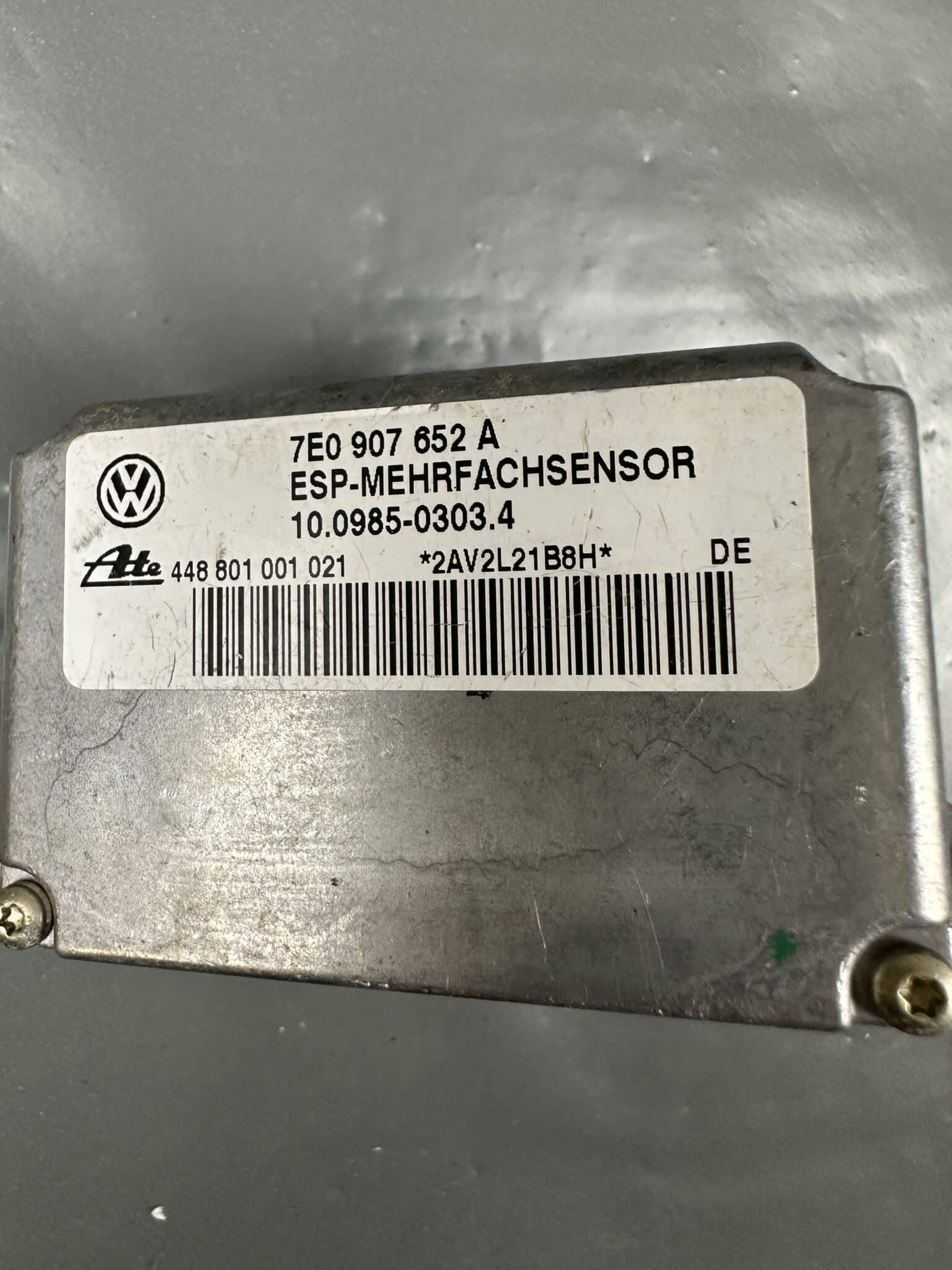 7E0907652A / 10.0985-0303.4 VW Touareg 7L Audi TT 8N Porsche Cayenne ESP Sensor – OEM Used & Tested