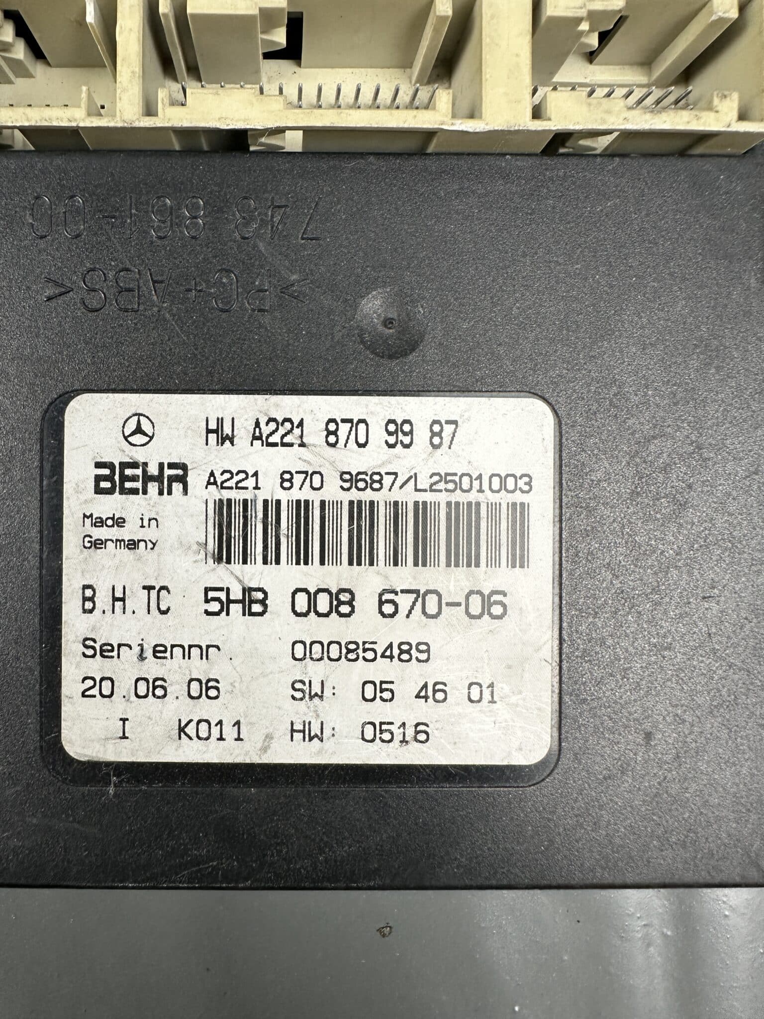 A2218709987 Mercedes W221 C216 Seat Climate Control Module OEM Used & Tested