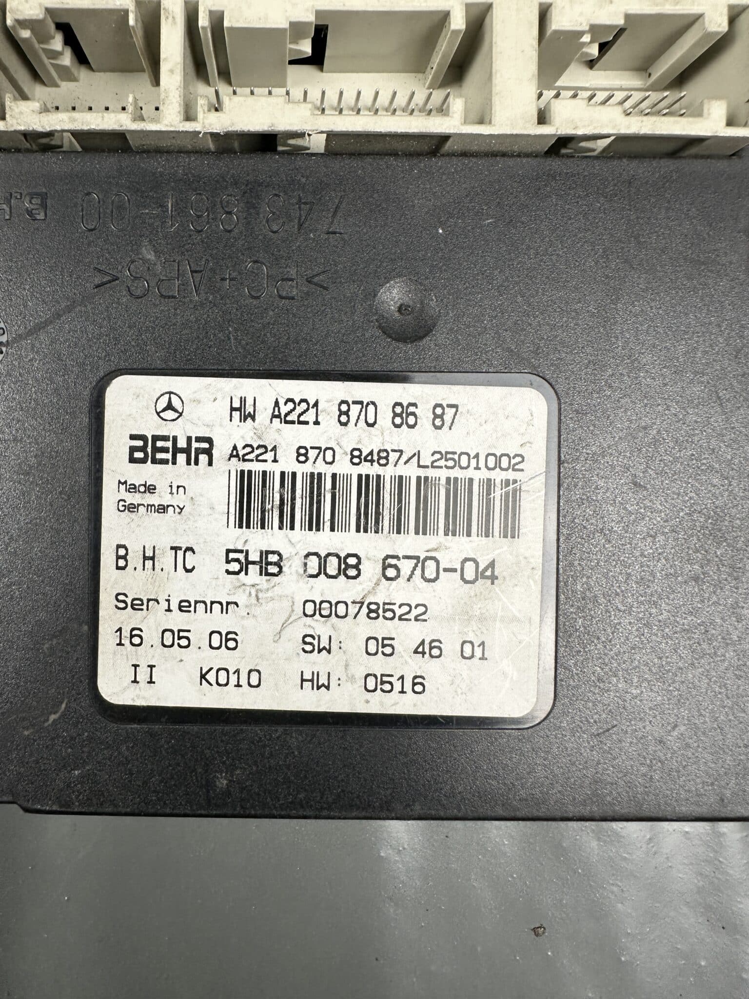 A2218708687 Mercedes W221 C216 Seat Climate Control Module OEM Used & Tested