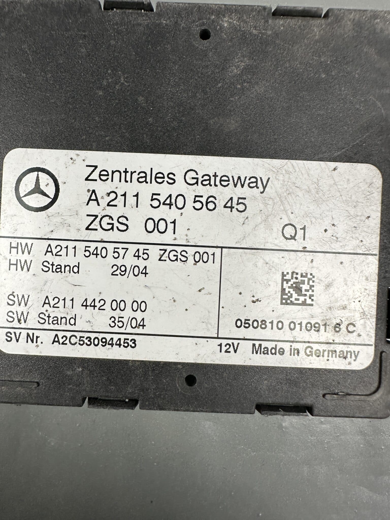 2115405645 Mercedes-Benz W211 W219 Central Gateway Module – OEM Used & Tested