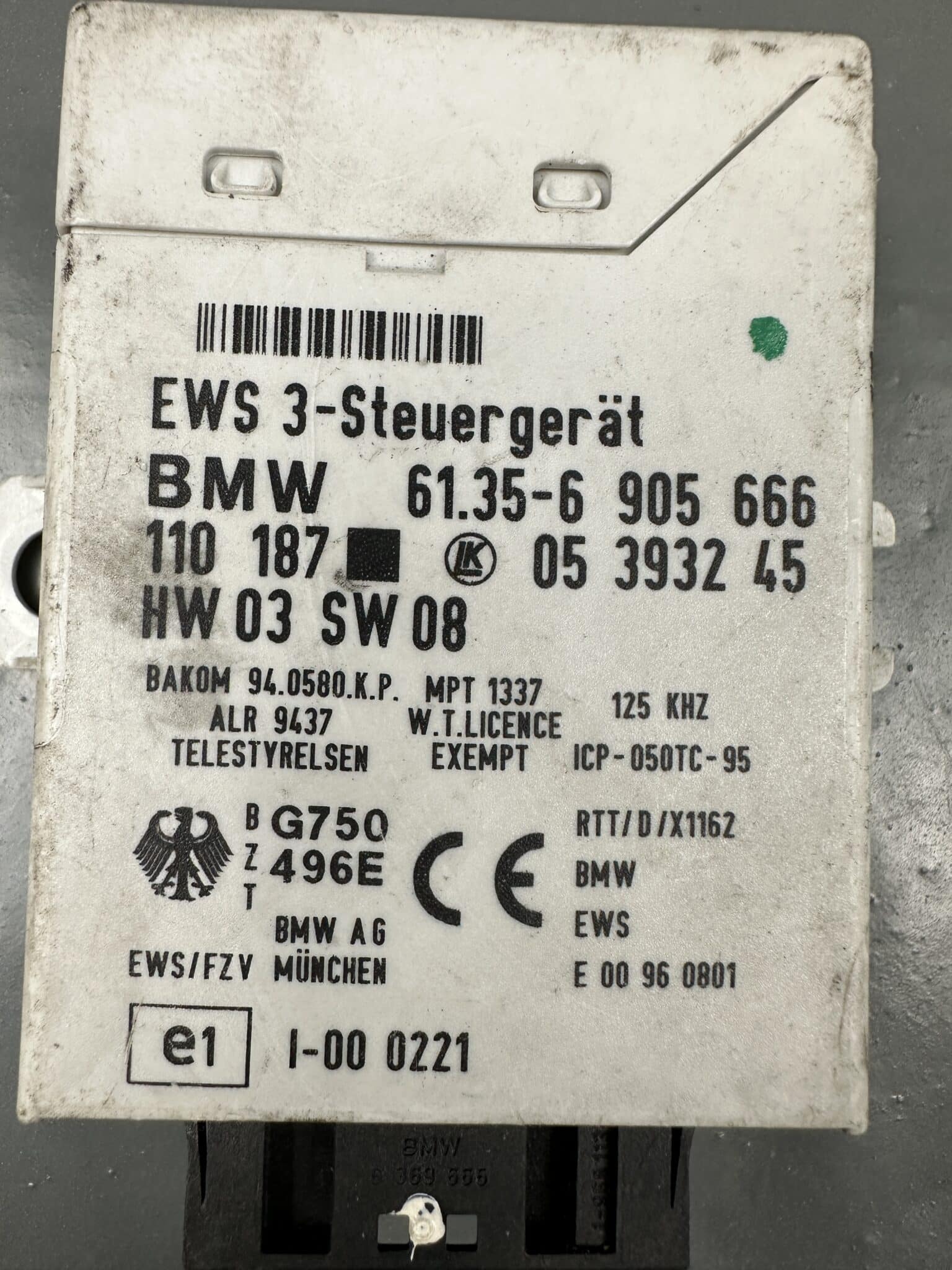 6905666 BMW E46 E39 X5 EWS 3 Immobiliser Control Module – OEM Used & Tested