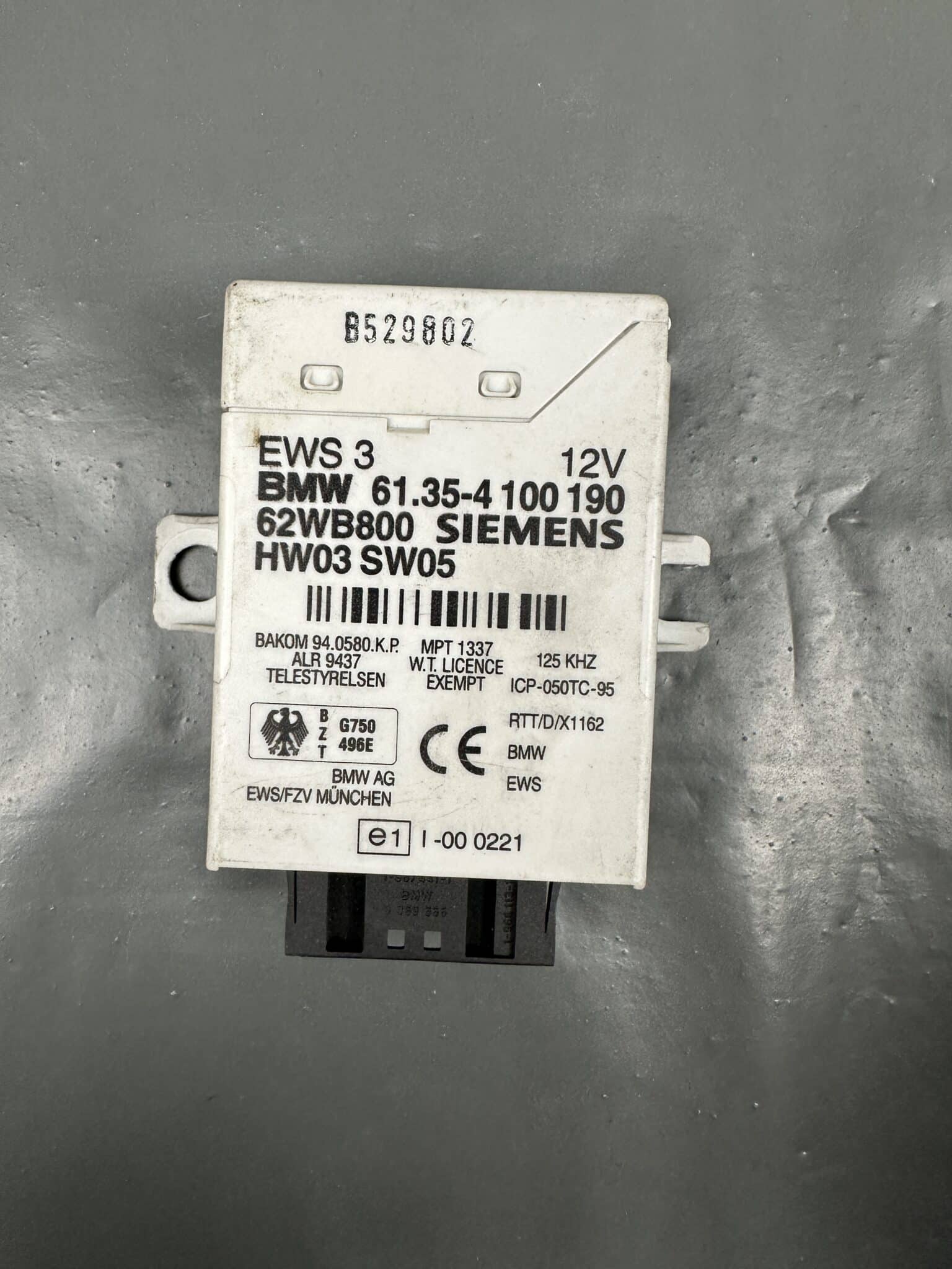 4100190 BMW E46 E39 Z3 EWS 3 блок управления иммобилайзером – оригинальный б/у, проверено