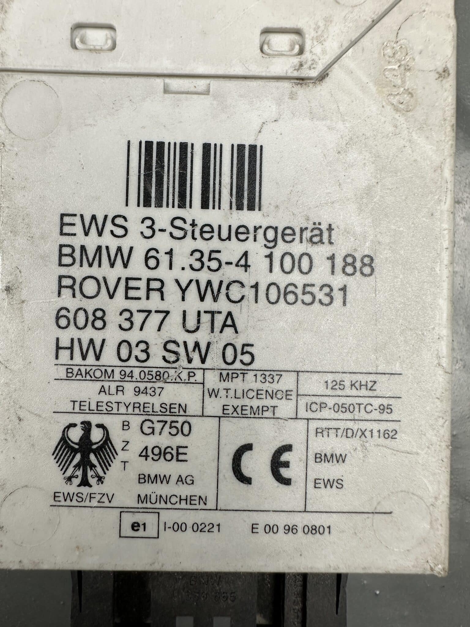4100188 BMW Rover 75 MG ZT EWS 3 Immobiliser Control Module – OEM Used & Tested