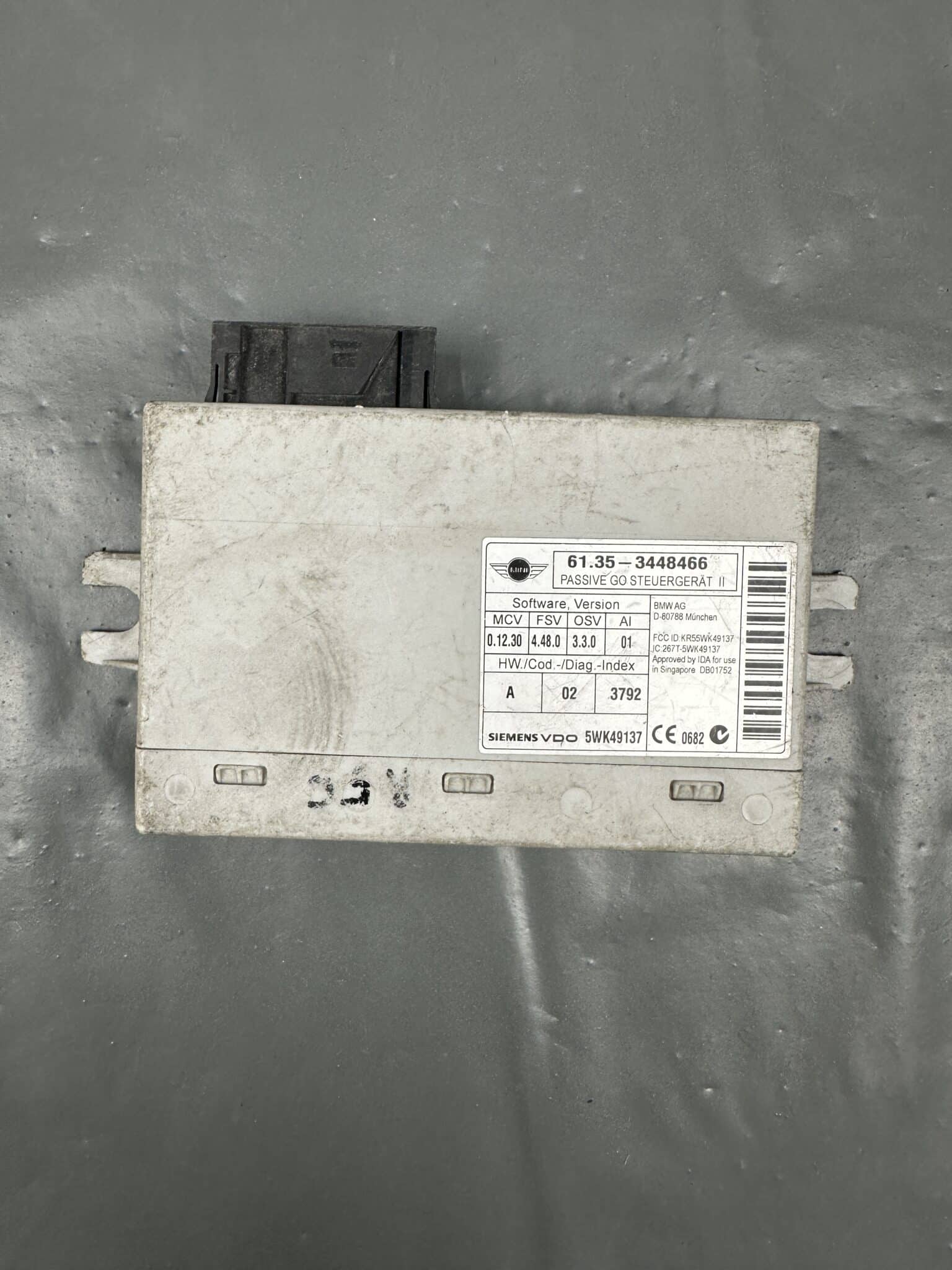 3448466 MINI R55 R56 R57 Modul Pasiv Go Keyless – Original Folosit și Testat
